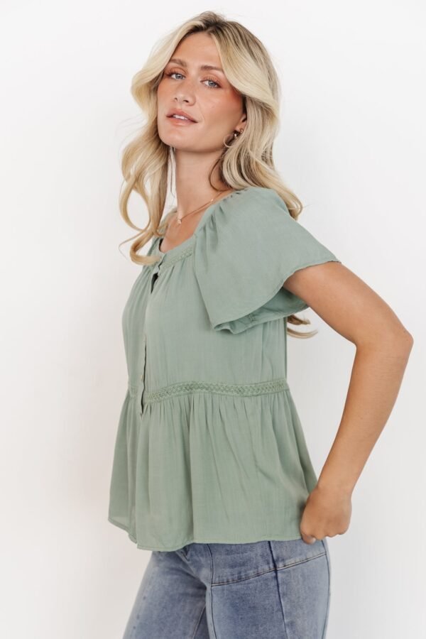 Button Up Top | Sage - Image 3