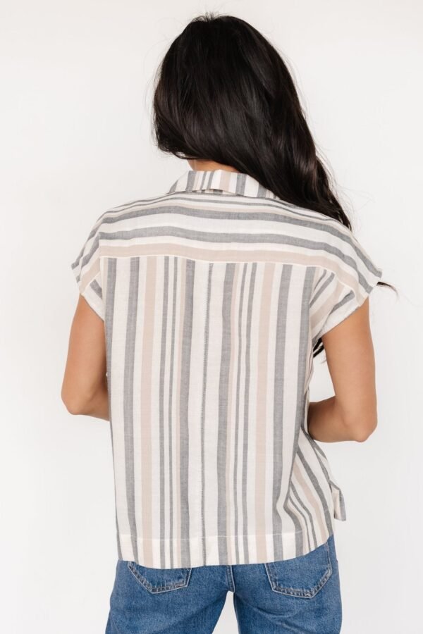 Button Top | Natural Multi Stripe - Image 4