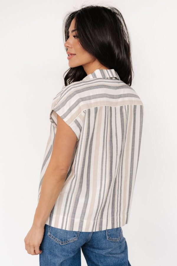 Button Top | Natural Multi Stripe - Image 6