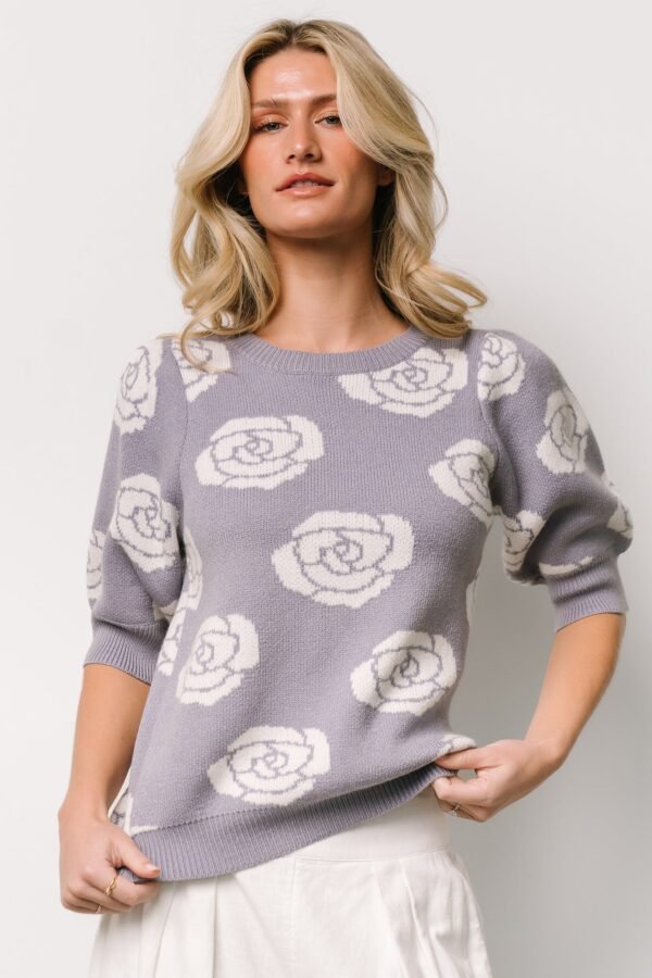 Belle Sweater Top | Dusty Lavender - Image 3
