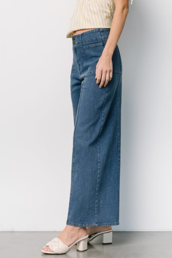 Mid Rise Wide Leg Jeans | Dark Wash - Image 3