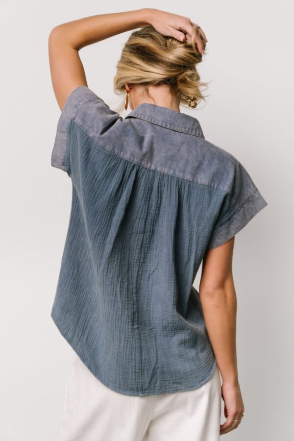 Button Top | Denim Blue - Image 4