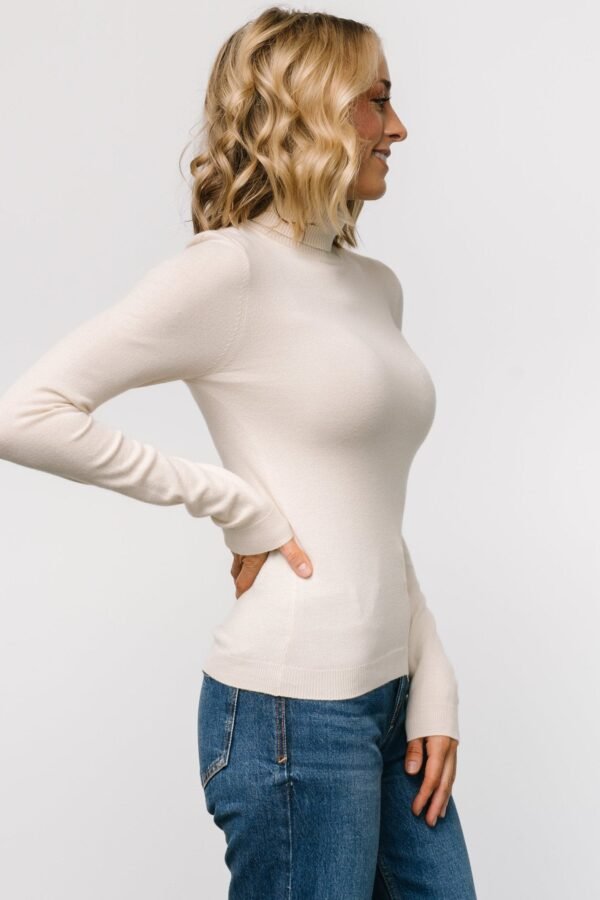 Turtleneck Sweater Top | Cream - Image 3