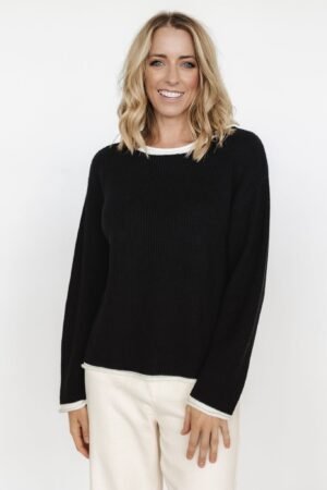 Knit Sweater | Black + Off White